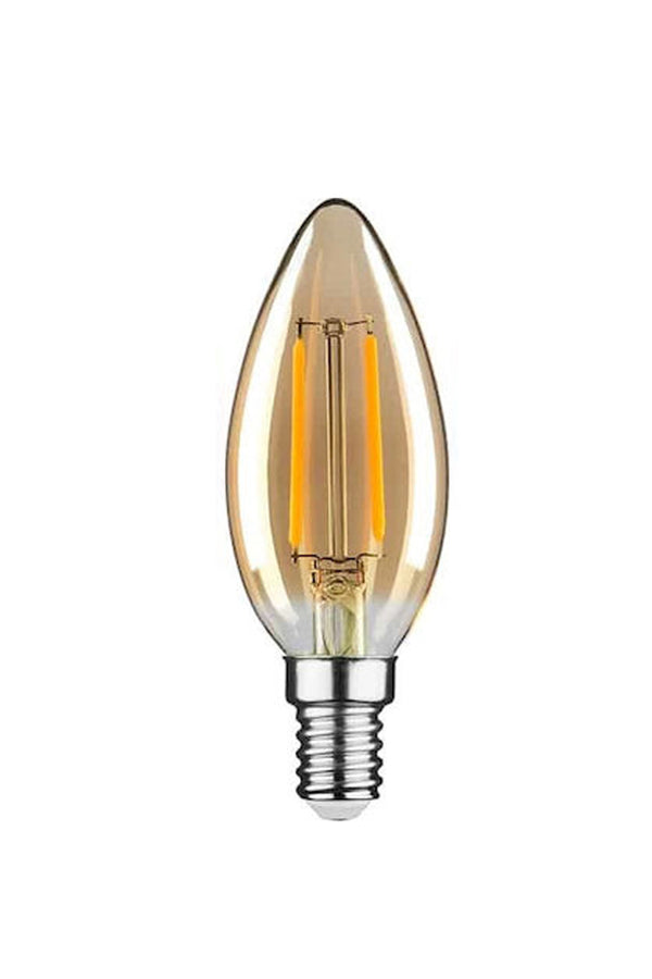 Λαμπτήρας LED Filament Κερί 230V 4W 470lm 2200K E14 Amber Dimmable 005944
