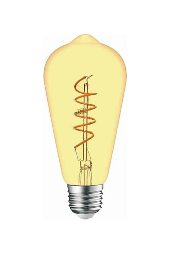 Λαμπτήρας LED Filament Κλασικός ST64 230V 4W 300lm 2200K E27 Amber Dimmable 007238